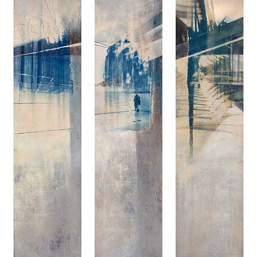 Kunstraum I-III  /  cyanotype on canvas, each 20*100 cm